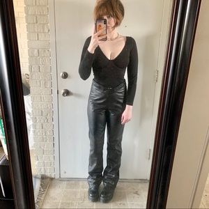 Vintage Cache high waist stretchy leather pants